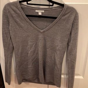 Gray v-neck sweater